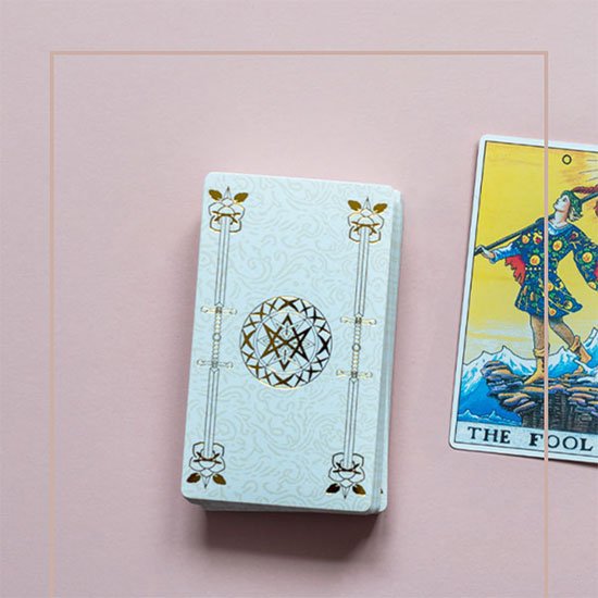 A tarot card featuring The Fool, symbolizing new beginnings and adventure