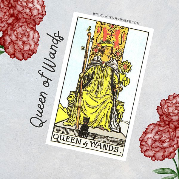 Queen of Wands Tarot Card Meaning Minor Arcana Light of Twelve