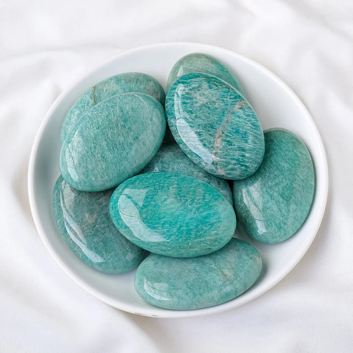 Amazonite Palm Stones – Communication, Courage & Harmony - Light Of Twelve