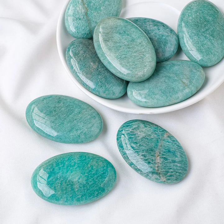 Amazonite Palm Stones – Communication, Courage & Harmony - Light Of Twelve