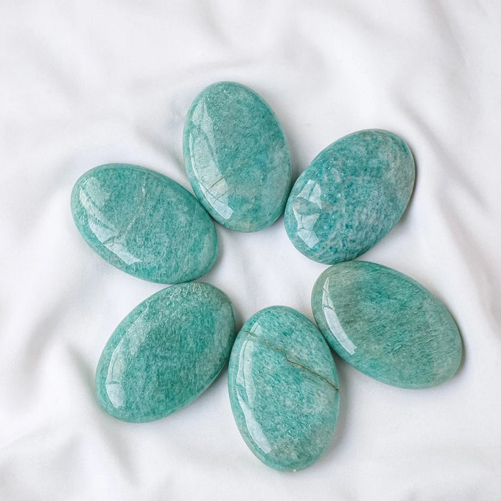 Amazonite Palm Stones – Communication, Courage & Harmony - Light Of Twelve