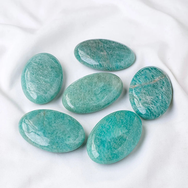 Amazonite Palm Stones – Communication, Courage & Harmony - Light Of Twelve