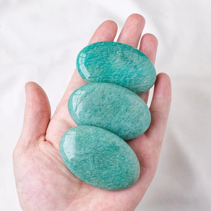 Amazonite Palm Stones – Communication, Courage & Harmony - Light Of Twelve