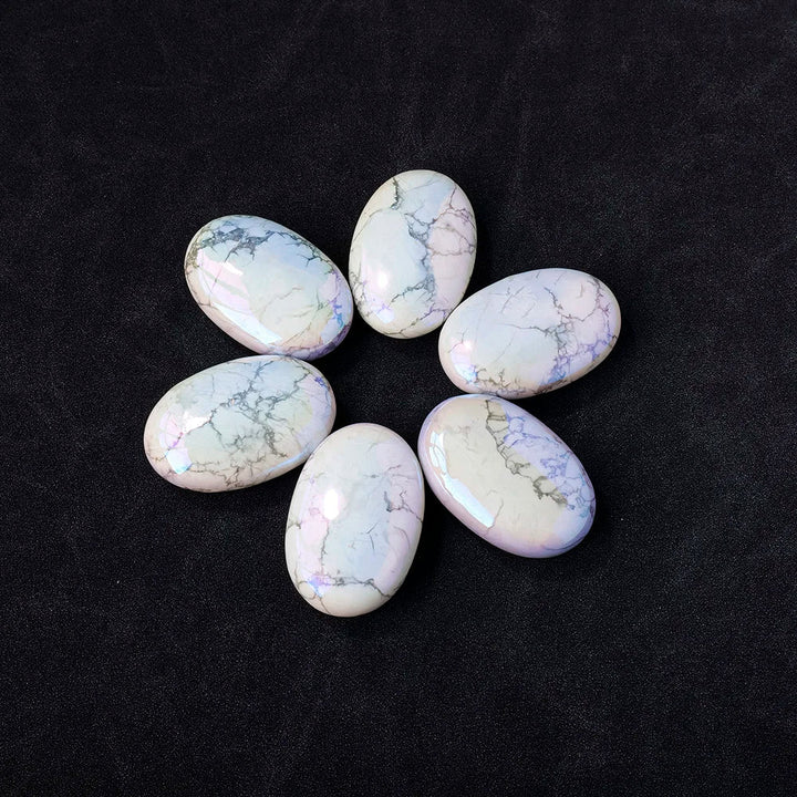 Aura Coated Howlite Palm Stones – Peace, Spiritual Awareness & Energy Amplification - Light Of Twelve