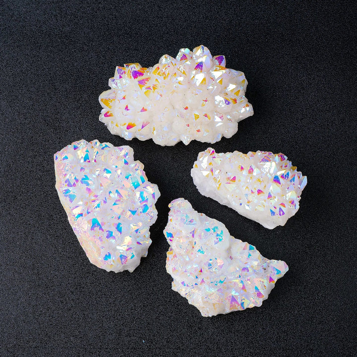 Aura Coated White Quartz Clusters - Elevate Energy with Celestial Beauty - Light Of Twelve