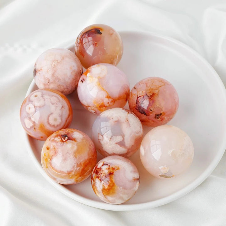 Cherry Blossom Agate Spheres - Embrace Growth, Healing, and Transformation - Light Of Twelve