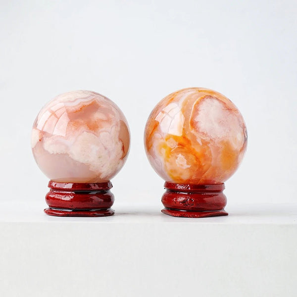 Cherry Blossom Agate Spheres - Embrace Growth, Healing, and Transformation - Light Of Twelve