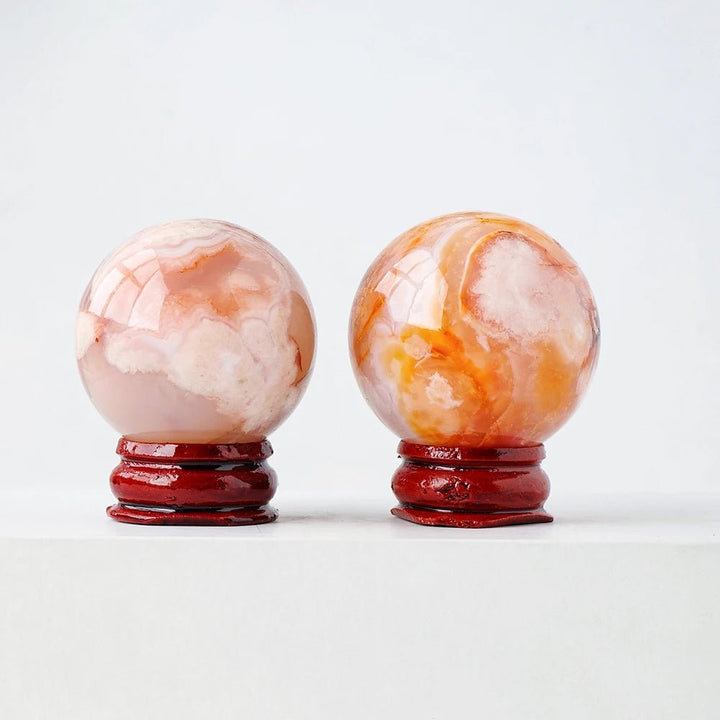 Cherry Blossom Agate Spheres - Embrace Growth, Healing, and Transformation - Light Of Twelve