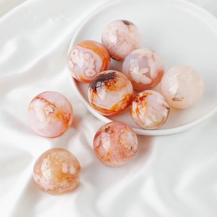 Cherry Blossom Agate Spheres - Embrace Growth, Healing, and Transformation - Light Of Twelve