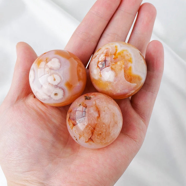 Cherry Blossom Agate Spheres - Embrace Growth, Healing, and Transformation - Light Of Twelve