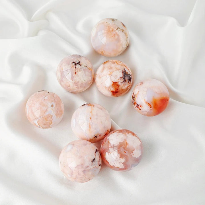 Cherry Blossom Agate Spheres - Embrace Growth, Healing, and Transformation - Light Of Twelve