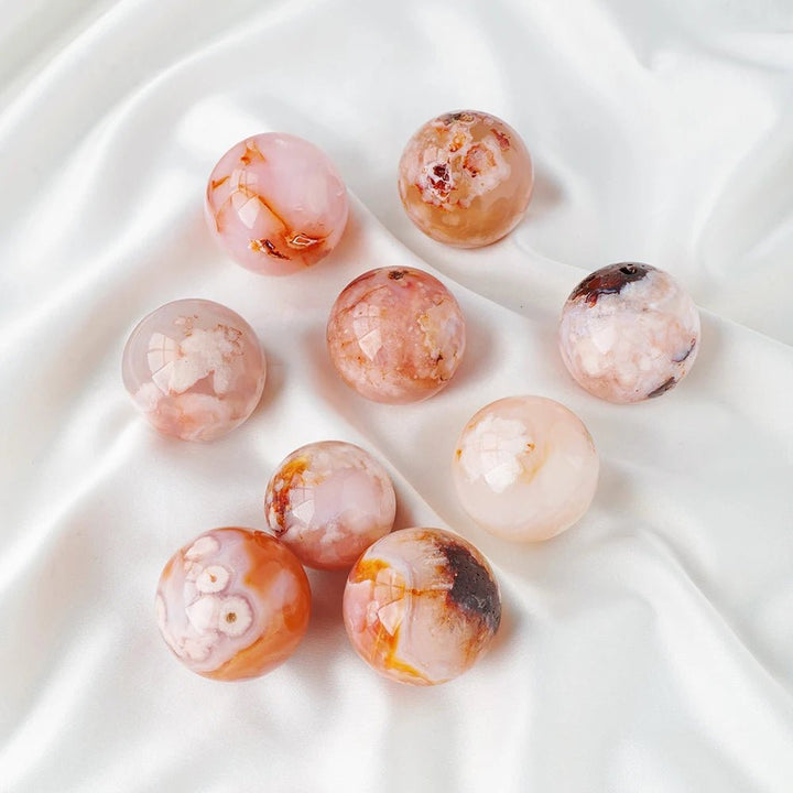 Cherry Blossom Agate Spheres - Embrace Growth, Healing, and Transformation - Light Of Twelve