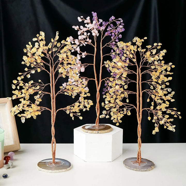 Crystal Gemstone Trees (Citrine, Rose Quartz, Amethyst, Aventurine) - Light Of Twelve