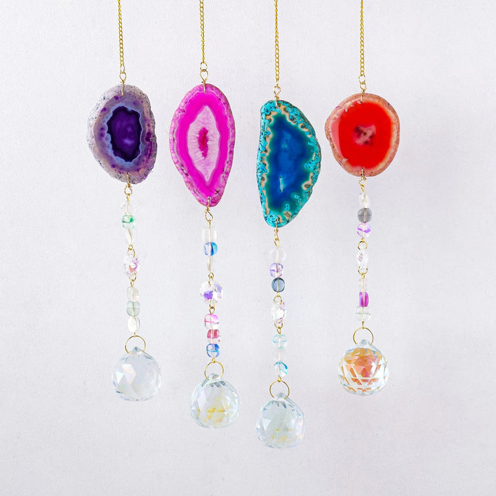 Dyed Agate Suncatchers – Captivating Colors and Natural Elegance - Light Of Twelve