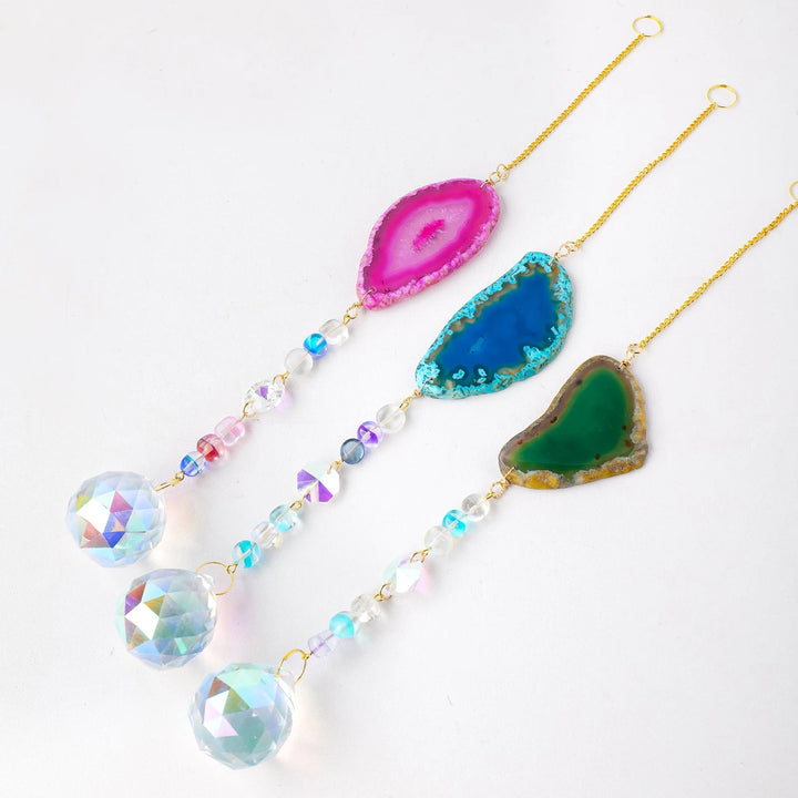 Dyed Agate Suncatchers – Captivating Colors and Natural Elegance - Light Of Twelve