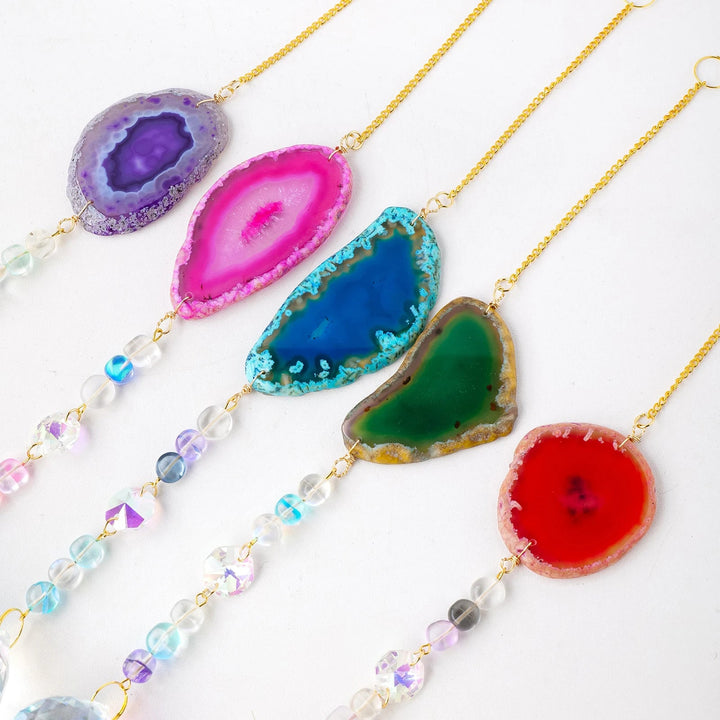 Dyed Agate Suncatchers – Captivating Colors and Natural Elegance - Light Of Twelve