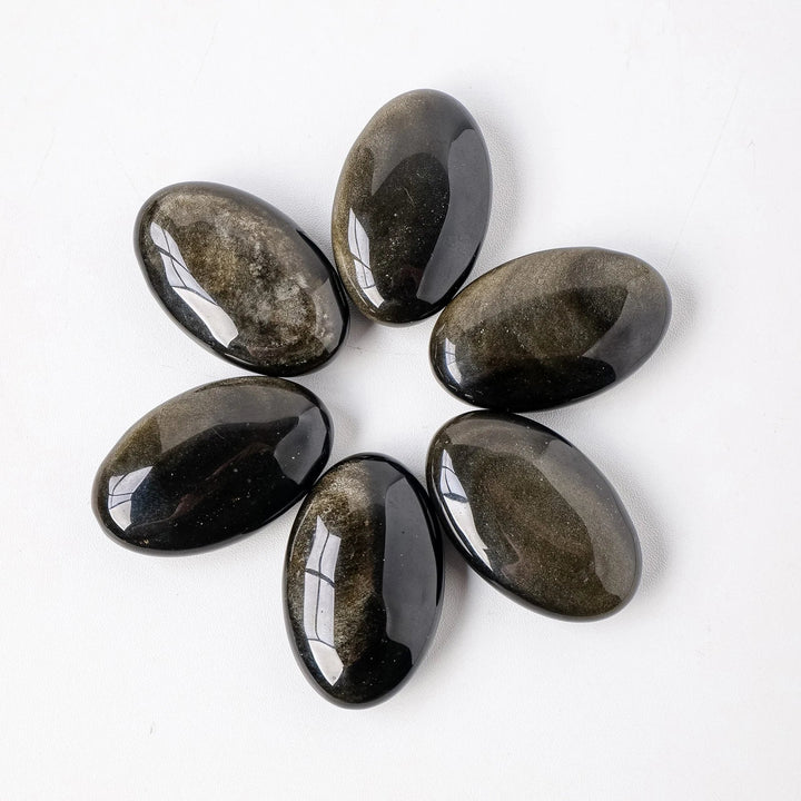 Golden Sheen Obsidian Worry Stones – Protection, Transformation & Stress Relief - Light Of Twelve