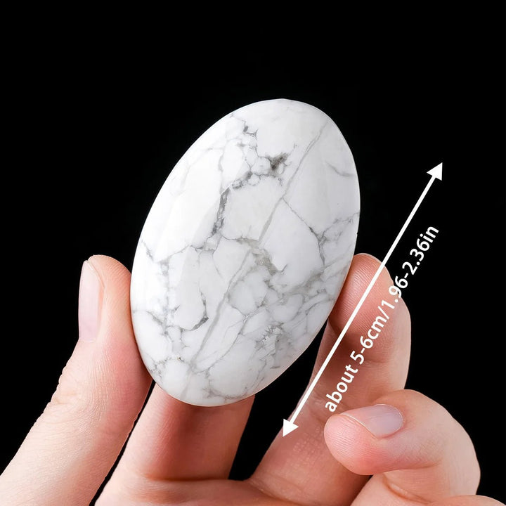 Howlite Palmstones – Calming, Emotional Balance & Spiritual Awareness - Light Of Twelve