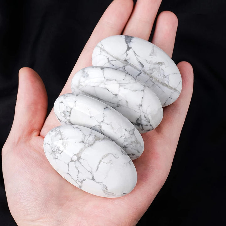 Howlite Palmstones – Calming, Emotional Balance & Spiritual Awareness - Light Of Twelve