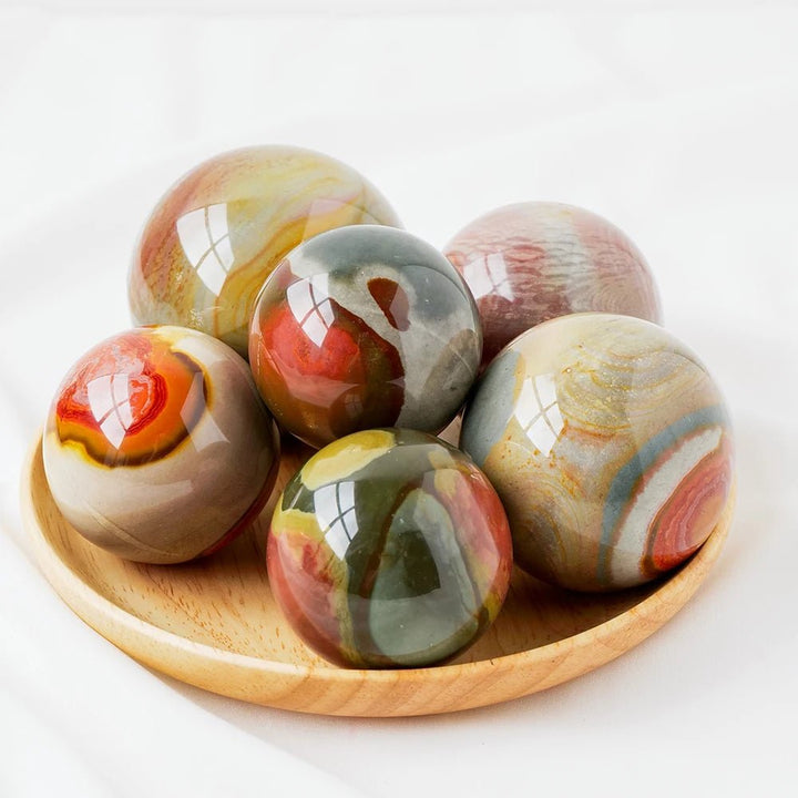 Polychrome Jasper Spheres - Ground Yourself in Creativity, Balance, and Vitality - Light Of Twelve