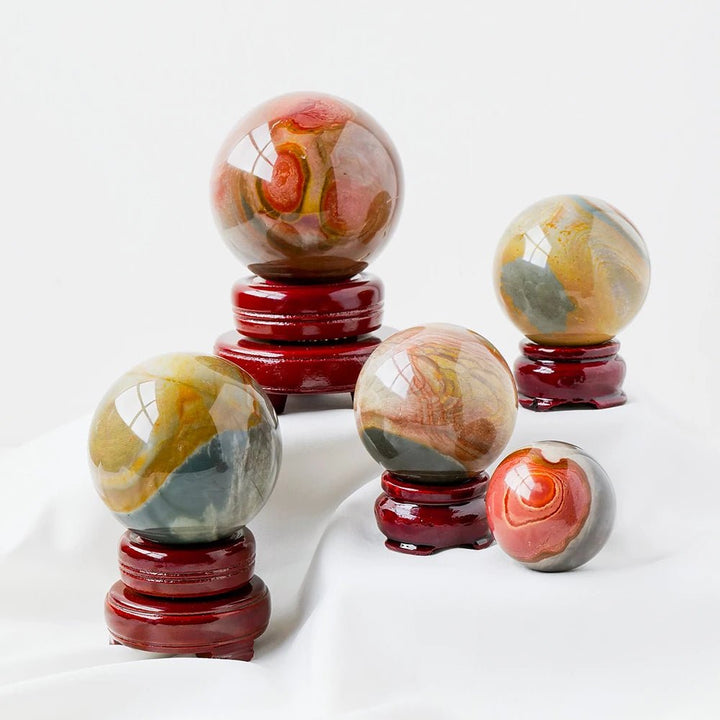 Polychrome Jasper Spheres - Ground Yourself in Creativity, Balance, and Vitality - Light Of Twelve