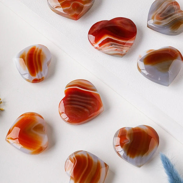 Red Agate Hearts - Passion, Protection & Emotional Balance - Light Of Twelve