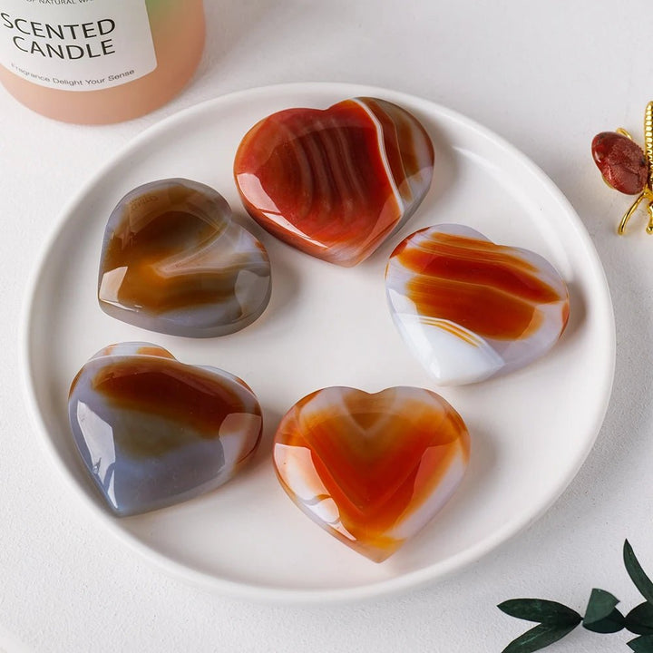 Red Agate Hearts - Passion, Protection & Emotional Balance - Light Of Twelve