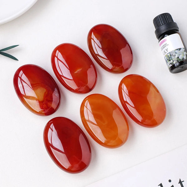 Red Agate Worry Stones – Energy, Passion & Emotional Stability - Light Of Twelve