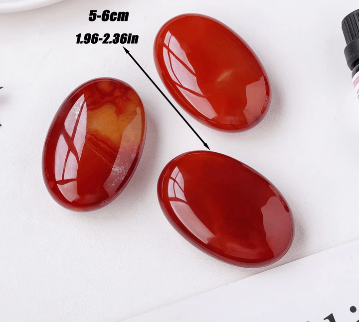 Red Agate Worry Stones – Energy, Passion & Emotional Stability - Light Of Twelve