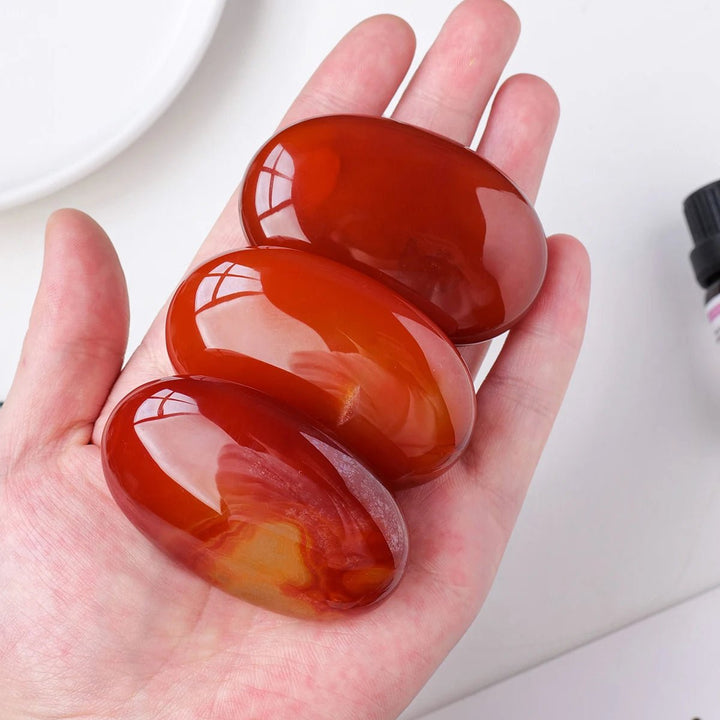 Red Agate Worry Stones – Energy, Passion & Emotional Stability - Light Of Twelve