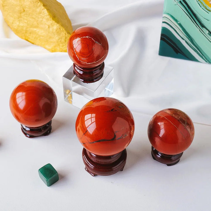 Red Jasper Crystal Balls - Strength, Courage & Grounding Energy - Light Of Twelve