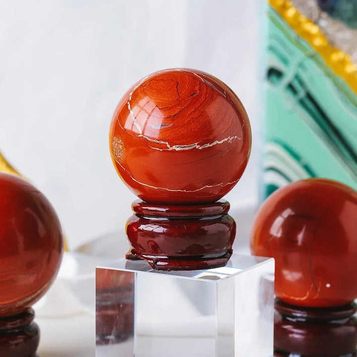 Red Jasper Crystal Balls - Strength, Courage & Grounding Energy - Light Of Twelve