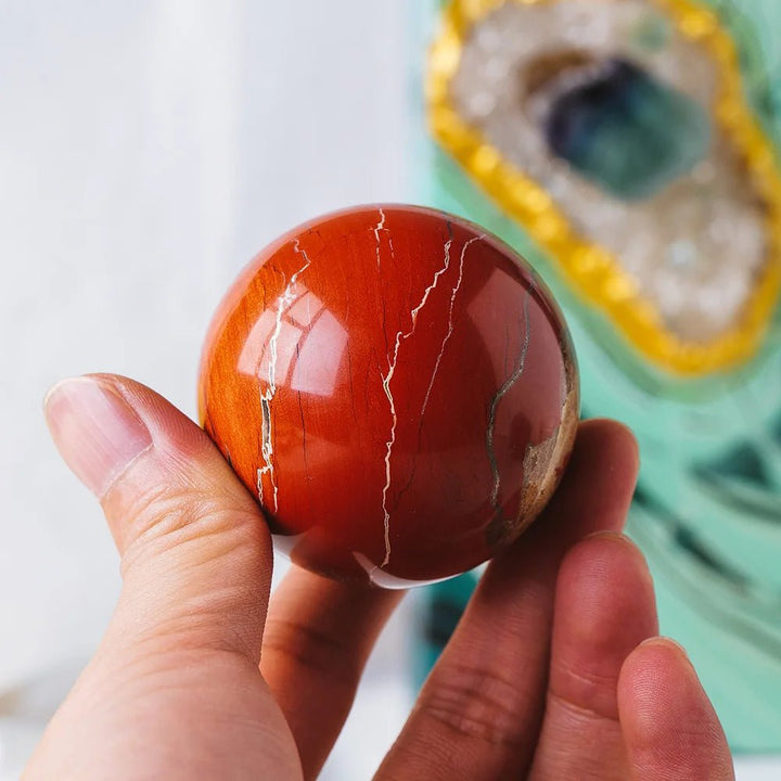 Red Jasper Crystal Balls - Strength, Courage & Grounding Energy - Light Of Twelve