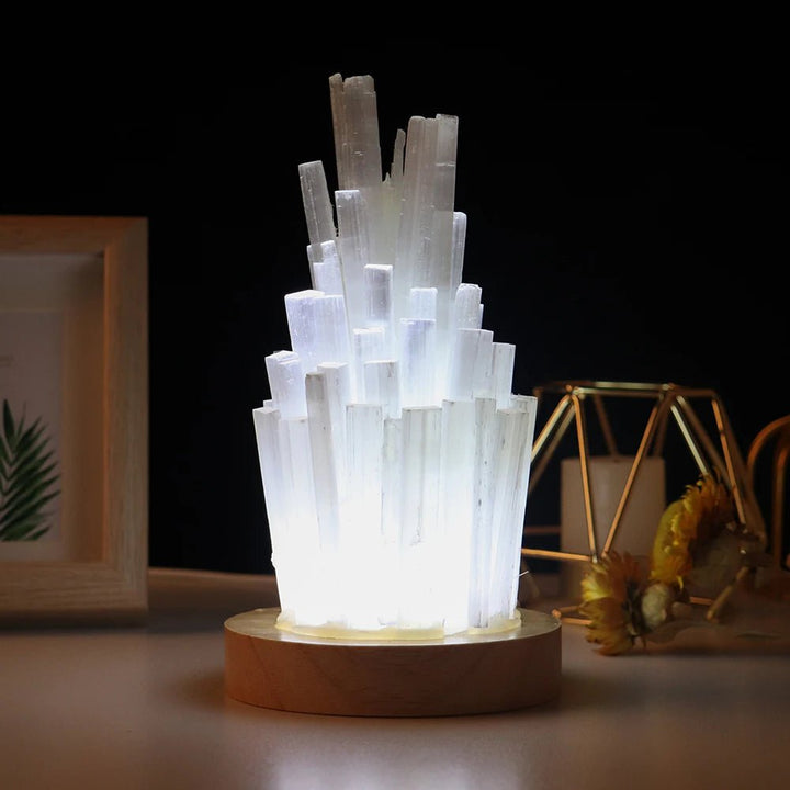 Selenite Lamp - Illuminate Your Space with Calming, Cleansing Light - Light Of Twelve