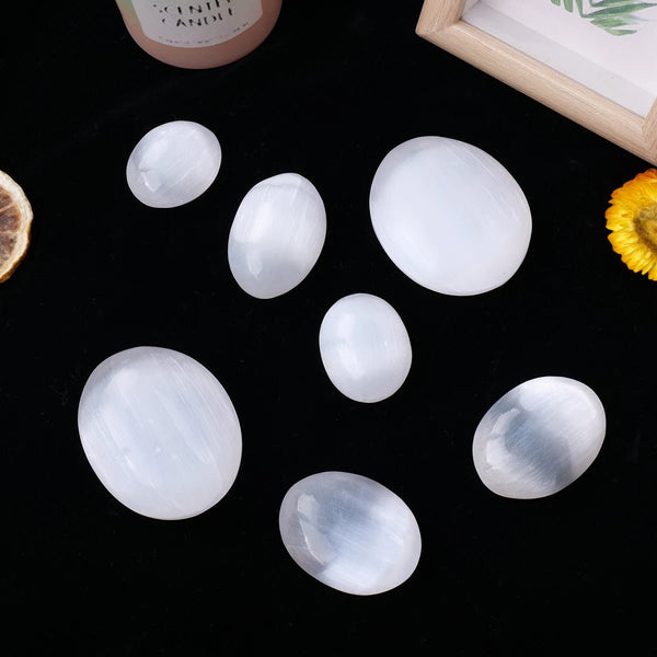 Selenite Worry Stones – Cleansing, Clarity & Spiritual Connection - Light Of Twelve