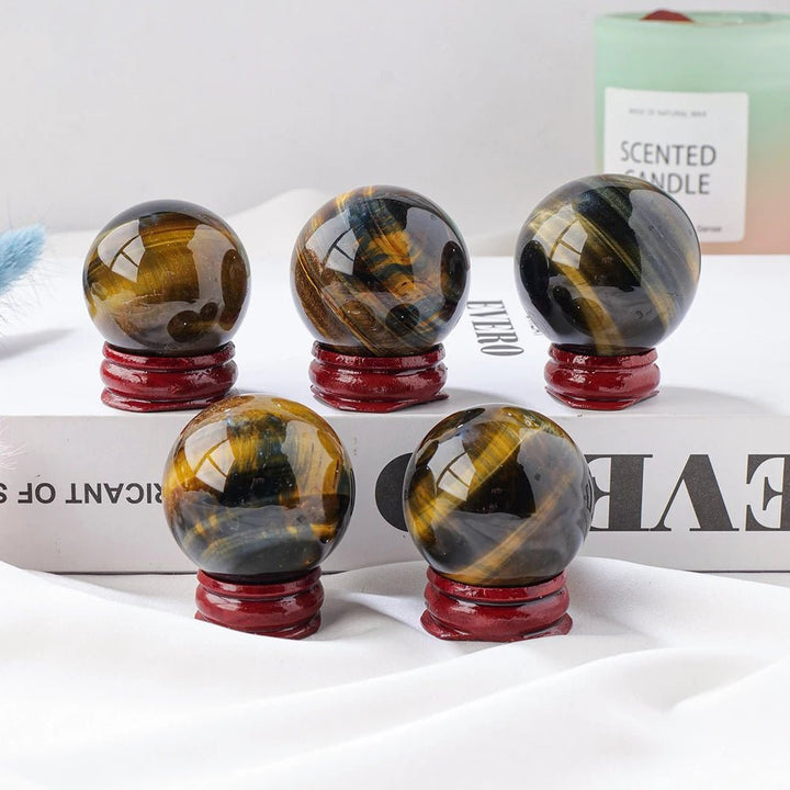 Tiger’s Eye Spheres - Channel Strength, Protection, and Confidence with Bold Energy - Light Of Twelve