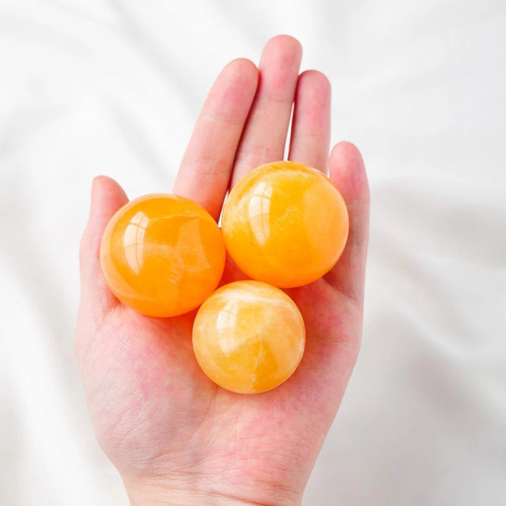 Yellow Calcite Spheres - Positivity, Joyful Energy with Vibrant Sunshine Hues - Light Of Twelve