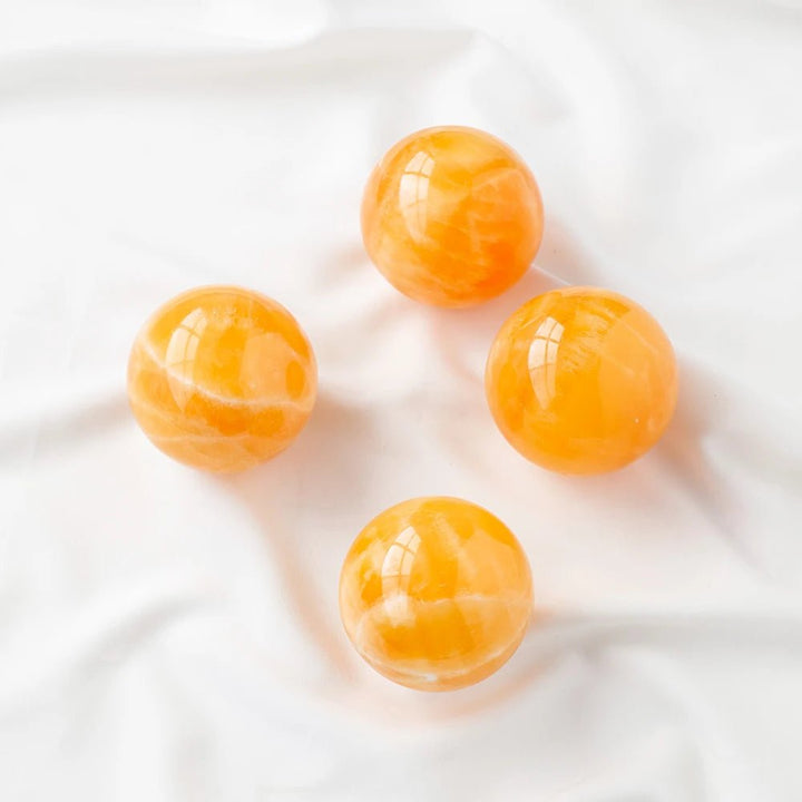 Yellow Calcite Spheres - Positivity, Joyful Energy with Vibrant Sunshine Hues - Light Of Twelve