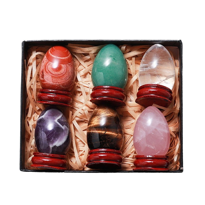 6 Crystal Egg Gift Set – Balance, Harmony & Positive Energy - Light Of Twelve