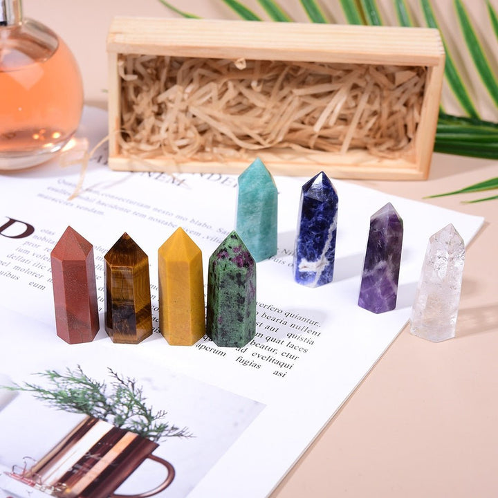 8 Chakra Stone Crystal Point Sets – Align & Balance Your Chakras - Light Of Twelve