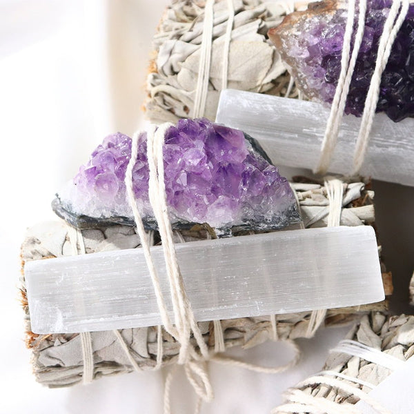 Amethyst & Selenite Sage Bundles - Purify Your Space with Soothing Aromas & Spiritual Energy - Light Of Twelve
