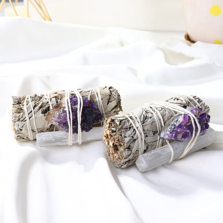 Amethyst & Selenite Sage Bundles - Purify Your Space with Soothing Aromas & Spiritual Energy - Light Of Twelve
