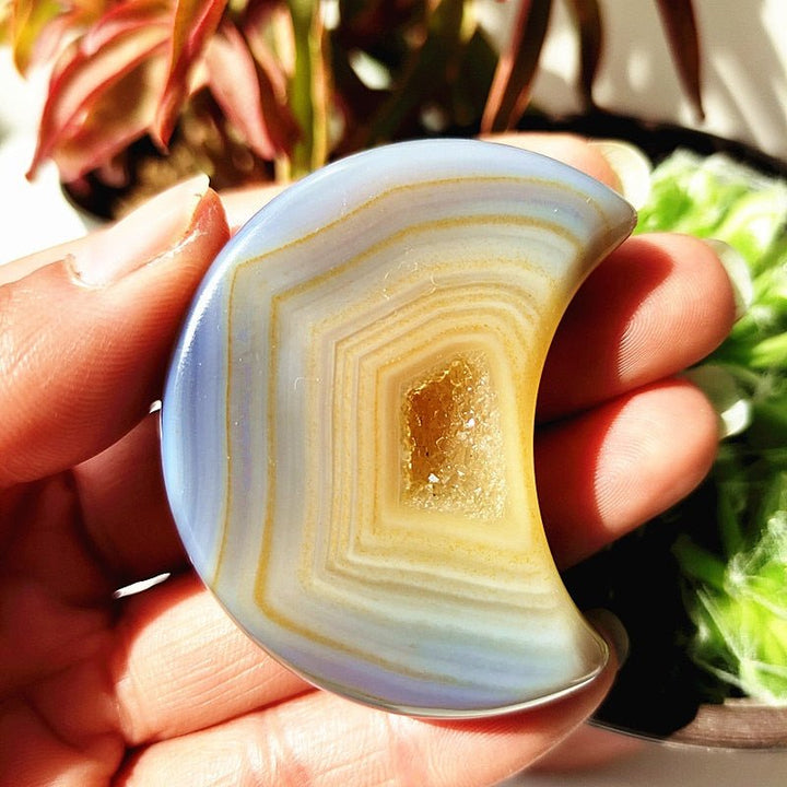 Banded Agate Druzy Moons - Light Of Twelve