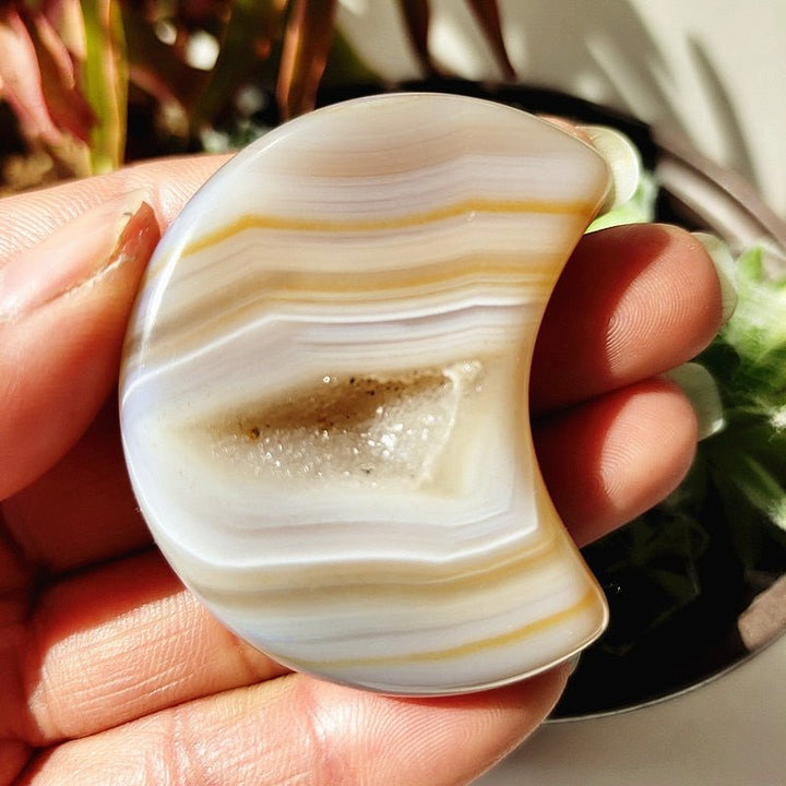 Banded Agate Druzy Moons - Light Of Twelve