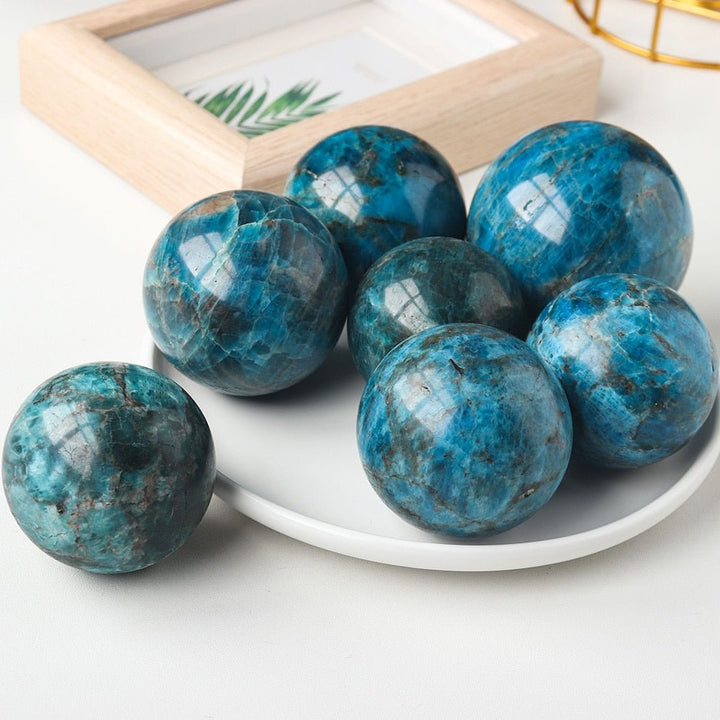 Blue Apatite Crystal Balls – Inspiration & Communication - Light Of Twelve
