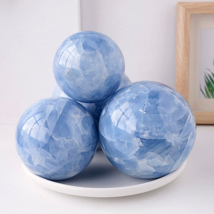 Blue Celestite Crystal Balls 1KG – Angelic Connection, Spiritual Growth & Serenity - Light Of Twelve