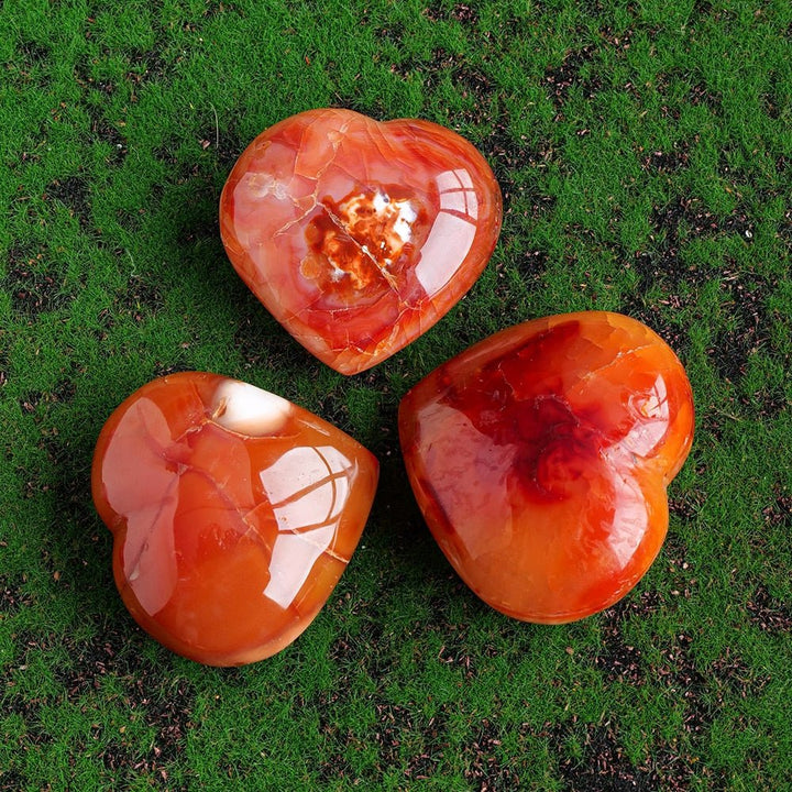 Carnelian Agate Hearts (1KG Set): Love & Creativity Amulets - Light Of Twelve