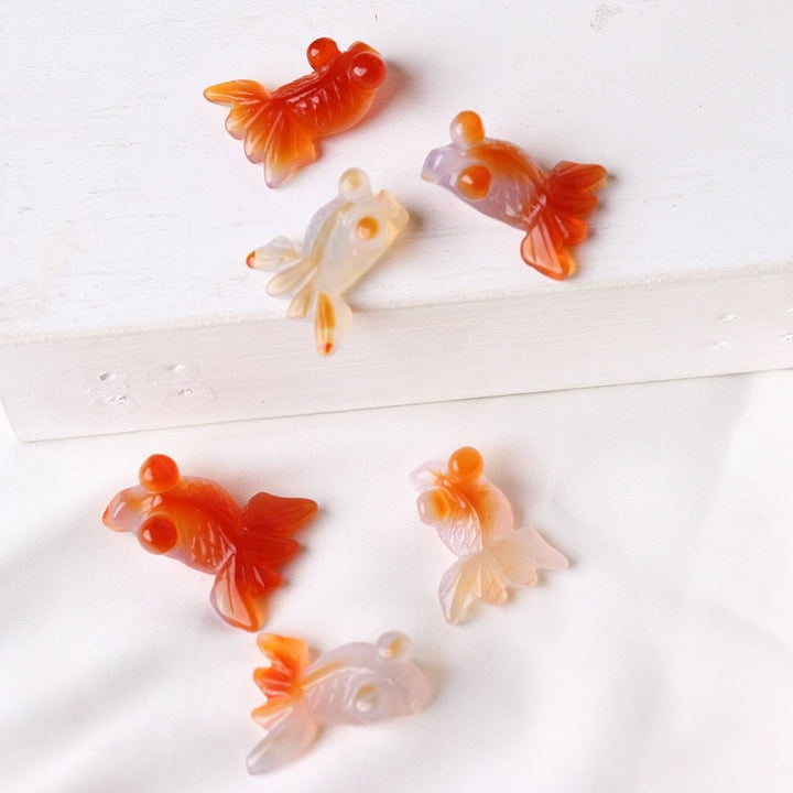 Carnelian Goldfish Pendant: Prosperity in Creativity - Light Of Twelve