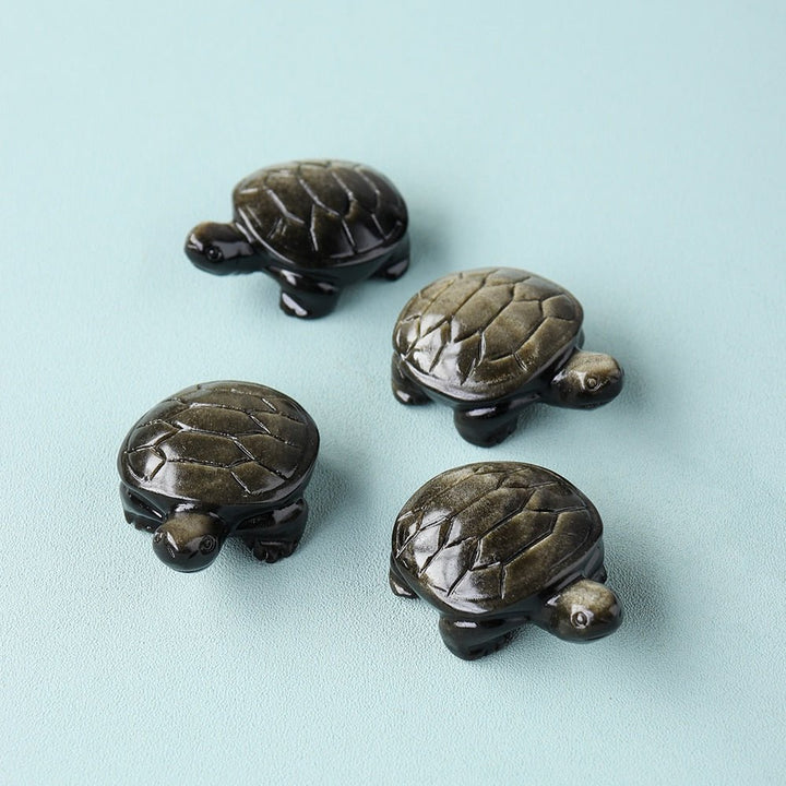 Charming Gold Sheen Obsidian Turtles for Abundance & Protection - Light Of Twelve