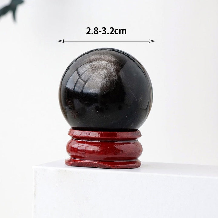 Dazzling Mini Silver Sheen Obsidian Crystal Ball for Intuition - Light Of Twelve